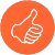 thumbs up icon orange